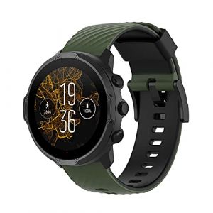 Gheper Bracelet en silicone souple dichromatique compatible avec Suunto 9 Baro/Suunto 7/Suunto 9/Suunto D5/Suunto Spartan Sport Wrist HR Bracelet de rechange pour montre intelligente (Gheper-FR, neuf)