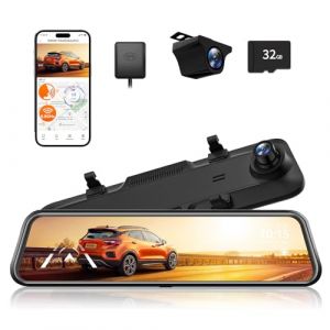 WOLFBOX 12'' G840H 2.5K Dashcam Rétroviseur avec ADAS et BSD, 5.8GHz WiFi Rétroviseur Caméra de Recul, Commande Vocale, Moniteur de Stationnement, Carte 32GB, GPS, Enregistrement en Boucle (WOLFBOX, neuf)