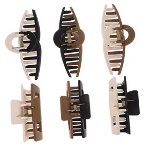 TOPPERFUN 6 pièces Clips à Cheveux Mat Accessoires Griffe Dérapante pour Cheveux Bouclés et Raides (Linuya, neuf)