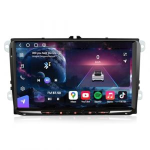 Erisin 9" 8-Core 8GO+128GO Android 14 Autoradio GPS pour VW Golf 5/6 Passat B6 B7 Polo 6R T5 Touran Caddy Tiguan Seat Skoda Navigateur Bluetooth 5.1 CarPlay Android Auto Dab+ WiFi 4G RDS DSP USB OPS (Erisin Shop, neuf)