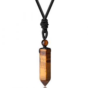 XIANNVXI Collier &oelig;Il De Tigre Collier De Cristaux De Gu&eacute;Rison Pour Homme Pendentif &oelig;Il De Tigre Bijoux En Pierre Pr&eacute;Cieuse Pour Homme (XIANNVXI Jewelry, neuf)