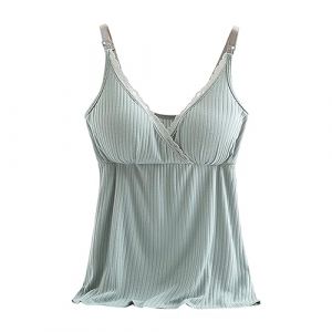 D&eacute;bardeur avec Soutien Gorge Int&eacute;gr&eacute;e Femme en Modal Doux Tank Top Crop Sport D&eacute;contract&eacute; Caraco Haut Pyjama de Nuit T-Shirt sans Manche pour Yoga Pilates Fitness D&eacute;bardeur avec Soutien Gorge int&eacute;gr&eacute; (Anglekie, neuf)