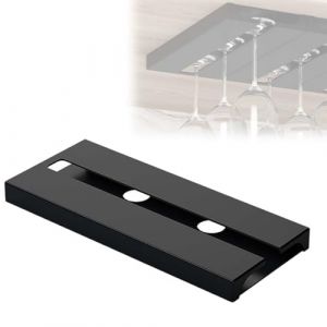JUGUTA Supports Pour Verres À Vin, Porte-Verres À Vin, Porte-Verres À Vin, Porte-Verres À Vin, Support À Suspendre, Sans Perçage, Support Pour Verres À Vin, Support À Suspendre, Noir (ROXYROX FASHION, neuf)