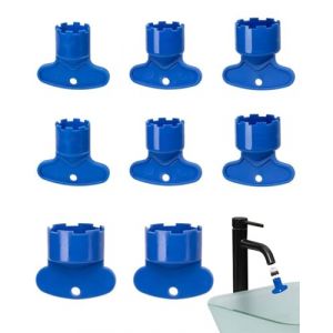 TPZORJX 8 Pièces Outils De Clé Aérateurs Robinet Cache Clés, Cache-clé Aérateur Mousseur de Robinet Aérateur Économiseurs D'Eau Pour Evier Cuisine Lavabo Salle Bain M16.5 /M18.5/M21.5/M24 (Sunlaxy OU, neuf)