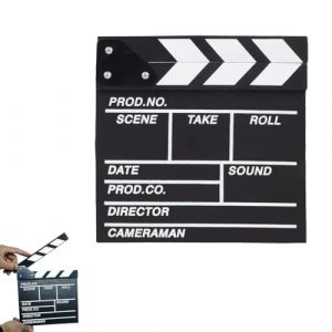 JUGUTA Clapet De Cin&eacute;ma En Bois Noir, Rabat De Cin&eacute;ma, Planche De Clap De R&eacute;alisateur Pour Film, Rabat De Film Pour Shoot, Accessoires De R&eacute;alisation, Pour Spots Publicitaires, D&eacute;coration De Ci (ROXYROX FASHION, neuf)