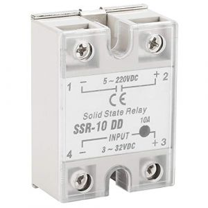 Dioche Relais 220V Solid State Relais 12V Relais à Semi-conducteurs SSR-10 DD 10A 5-220VDC pour Processus D'automatisation Industrielle (Ruttiy, neuf)