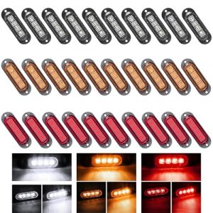 Krtopo 30X 4 LED Feux Gabarit Remorque 12 / 24V Feux de Marquage Latéral Remorque Lampe 3000K LumièRe D’Avertissement Pour Camion Rv Caravane (Rouge+Jaune+Blanc) (aqhtrade, neuf)