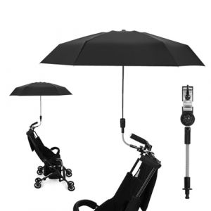 Ombrelle Poussette Universelle,Parasol Poussette Bébé Universelle,Parasol Anti Uv pour Landau,Avec Pince Réglable Et Bras Réglable,Protection UV 50+,Diamètre 90 CM,Parasol Poussette pour Vélo, Chaises (LEdoudouLE, neuf)
