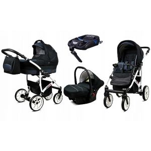 BabyLux&reg; Enfant Poussette Combin&eacute;e Set 4 en 1 - Largo - incl. Nacelle, Canne, Si&egrave;ge de voiture, ISOFIX Base - Si&egrave;ge Auto - Landau B&eacute;b&eacute; - avec Sac &agrave; langer, Habillage pluie etc. (BabyLux-shop, neuf)