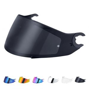 Visiere Casque pour Shark D Skwal D-Skwal 2 Spartan Carbon,Visière de Casque de Protection Contre Le Vent Moto,Lentille de Remplacement de Visière de Casque de Moto (Noir) (Masontex Motor Gear, neuf)