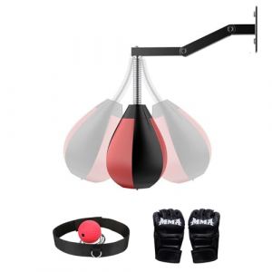 Joellfuner Punching Ball Speed, Boxing Punching Ball, Sac de Frappe Mural, Réglable en Hauteur et Pliable, Poire de Vitesse Boxe pour Enfants, Adolescents Adultes, l'entraînement à la Maison, la Gym (TORYODOR ETRADE, neuf)