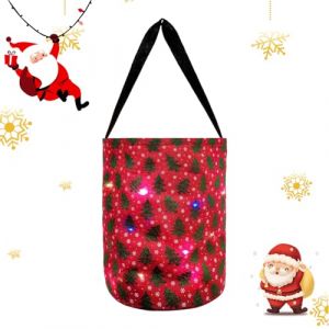 Sac d'Halloween lumineux, seau d'Halloween lumineux - Sacs de No&euml;l &agrave; LED en polyester | Seau &agrave; bonbons r&eacute;utilisable polyvalent en Polyester, sac &agrave; bonbons de no&euml;l brillant pour fournitures de (sapcetall, neuf)