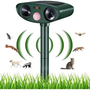 R&eacute;pulsif Chat Ultrason, R&eacute;pulsif Chat Exterieur, R&eacute;pulsif pour Chats Solaire, r&eacute;pulsif &agrave; ultrasons avec D&eacute;tecteur de Mouvement pour Anti Chats Chiens Souris Ratons Renards Oiseaux Rats ﻿ ﻿ ﻿ ﻿ ﻿ ﻿ (Suchenkeji, neuf)