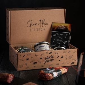 Coffret de charcuterie du terroir, saucisson sec, pâté, chorizo - boite charcuterie francais - panier gourmand - box charcuterie, saucisson artisanale, terrine (CharcutBox, neuf)