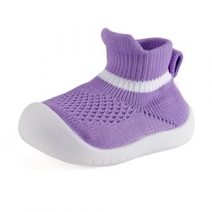MK MATT KEELY Chaussures Premiers Pas Bébé Fille 6-36 Mois Chaussettes Chaussures Respirant Enfant Chaussons Antidérapante,Violet,6-9 Mois (Matt Keely, neuf)