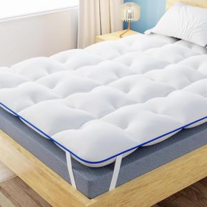 CASABEL Surmatelas Diamant 140 x 200 cm en Microfibre - Confort Optimal - Moelleux, Anti-Acarien, Respirant - pour Matelas 2 Places Adulte et Enfant, Clic Clac, BZ (CASABEL FR, neuf)