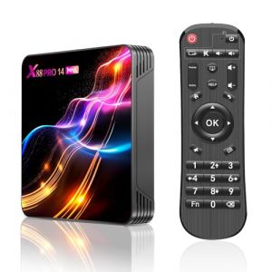 Android TV Box,X14 Pro Max Android 14.0 4Go RAM 32Go ROM RK3528 Quad-Core 64bit Cortex-A53 Mali 450 MP2 GPU Support 8K 3D 1080P 2.4/5.0GHz WiFi BT5.0 10/100M Ethernet DLNA USB 3.0 H.265 Smart TV Box (PNN Tech, neuf)