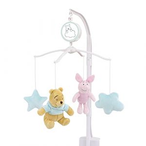Disney Winnie The Pooh Hello Sunshine Nursery Musical Mobile with Plush Winnie The Pooh, Piglet & Aqua Cloud & Stars, Aqua, Yellow, Pink (534KO-EU, neuf)