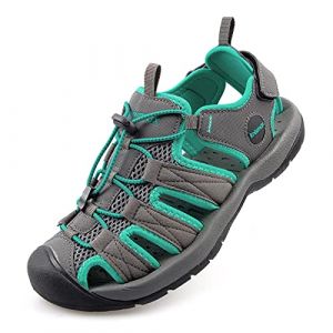 Knixmax Sandales Femme Homme Sandales de Randonnée,Bout Fermé Antidérapantes et Légères et Confort,Sandale de sport Outdoor Sandale de Marche D'été,Vert EU 38 (knixmax, neuf)