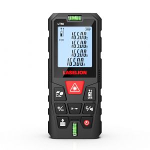 Télémètre Laser Mètre Laser 50M Numérique, Haute précision, Modes de Mesure Multiples, Niveau à Bulle intégré et Fonction Silence LASELION LT50 (BST EU DIRECT, neuf)