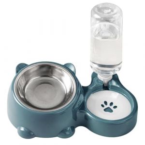 Ensemble de gamelles et gamelles d'eau pour chat - Double gamelles pour chiens et chats - Avec distributeur d'eau - Distributeur de nourriture et d'eau pour animaux de compagnie - Gamelle pour animaux (youjinlin, neuf)