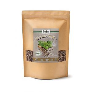 Biojoy Poivre blanc en grains BIO (1 kg), Graines de Poivre blanc pour moulin, sans additifs (Piper nigrum L.) (Biojoy, neuf)