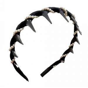 G&eacute;n&eacute;rique - Serre-t&ecirc;te de mari&eacute;e tendance - Cr&eacute;oles avec strass - Accessoire de cheveux - T&ecirc;te de mort - Large bandeau de perles brillant pour femme et fille (MXNAgro, neuf)