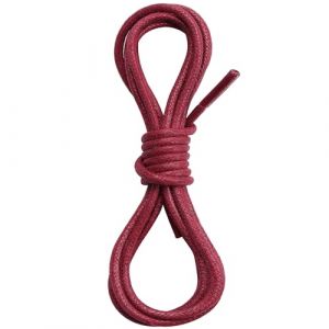 Gendewiner 1 Paire 70cm Rouge Bordeaux Ronds Ciré Cuir Lacets Épaisseur 3 mm pour Chaussures de Habillées Remplacement Lacet Boots Business Sneakers Derbies Richelieu Lacets (Gendewiner, neuf)
