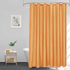 EurCross Rideau de douche 220 cm Orange en tissu lavable, rideaux de douche imperm&eacute;ables et &agrave; s&eacute;chage rapide, anti-moisissure et antibact&eacute;rien 180x220 avec 12 anneaux (Eurcross, neuf)
