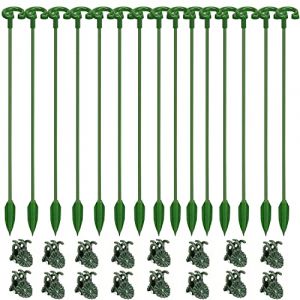 OMIGA 15 Pi&egrave;ces Tuteur Plante Interieur Piquets Tuteur Plante pour Plantes avec Attache Plante Grimpante M&eacute;tal Jardin Anneau de Support pour Fleur Rose Tomates Lys Pivoine (27cm) (SINGH-EU, neuf)