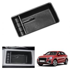 GAFAT Compatible avec Audi Q2 SQ2 Facelift 2016-2024 Boîte de Rangement pour Console Centrale, Q2 2023 Plateau de Organiseur pour Accoudoir, Boîte à gants, Q2 Accessoires (GAFAT(EU), neuf)