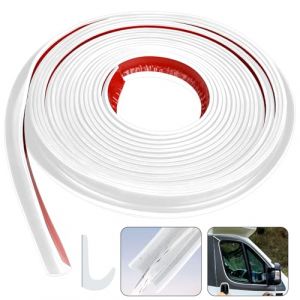 Gouttière autocollante en forme de J en gel de silice pour camping-car, tonnelle, blanc, 10 m de long, convient pour véhicule, camion, camping-car, bateau, voiture, van, porte, camping-car (Shanchendz, neuf)