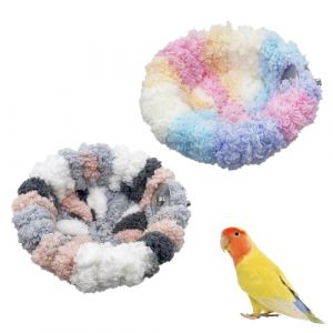 Bekecidi Lot de 2 nids d'oiseaux pour cage, hamac à oiseaux en polaire corail, lit d'oiseau portable en peluche pour perroquet, chaud, doux et confortable, accessoires de cage à oiseaux, balançoire (SakaDS, neuf)