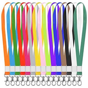 Fodlon 15pcs Cordons Tour de Cou, Porte Cle Tour de Cou, Nylon Plat Porte ID Badge Neckband Lani&egrave;re avec Crochet Pivotant, Courroie Cou de Lani&egrave;re Pour Porte-Cl&eacute;s,T&eacute;l&eacute;phone Portable,ID Cards (Color&eacute;) (tprosperou, neuf)