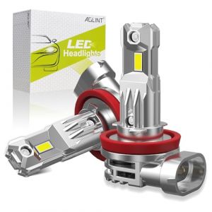 AGLINT Ampoule H11 LED Phares pour Voiture et Moto 1:1 Mini H8 H9 H16 60W CSP Ampoules Remplacement pour Kit de Conversion Halogène/Xénon 12V 6500K Blanc (AGLINT, neuf)