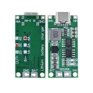 Hailege 2pcs Multi-Cell 2S 3S 4S 4S Step-Up Boost LiPo Polymère Li-ion Carte de charge USB-C à 8.4V 12.6V 16.8V (3S 4A) 7.4V 11.1V 14.8V 18650 Module d’amplification de batterie au lithium Type C (Hailege, neuf)