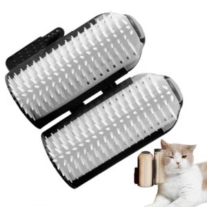 Bexdug Coin de frottement pour chat, griffoir d'angle pour chat pour mur | Toilettage du coin chat | Brosse d'angle pour chat avec brosse de massage de toilettage, comprend de l'à chat, pour étagère (Zhise, neuf)