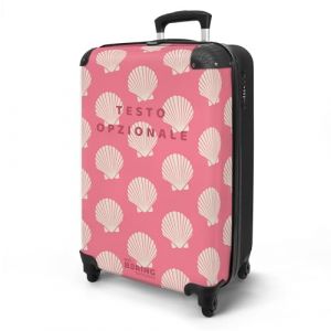 NoBoringSuitcases.com® Valise Cabine 55x35x25 Personnalisable, Valise à roulettes, Bagages Rigide, Légère, Trolley Cabine avec Motif Coquillages, Disponible en Plusieurs Couleurs, Valise pour Avion (NoBoringSuitcases, neuf)