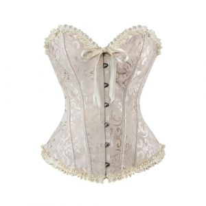 Deguisement Femme Corset Bustier Gothique en Dentelle Jacquard Brod&eacute; Corset Top Broderie Sexy Lingerie Costume d'Halloween pour Femme Mariage Bustier Push-Up Classique Ventre Plat Grande Taille (HUAOPYU, neuf)