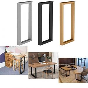 ZH-1 Pieds de Table en m&eacute;tal pour Table de bistrot, Table Haute de Bar Cuisine, Hauteur de 70cm/100cm, Pied de Meubles de Bricolage de l'industrie, Argent, Or, Noir,1 PCS (muyusm, neuf)