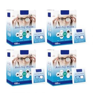 400 Pi&egrave;ces Lingettes Lunettes Nettoyantes Anti Bu&eacute;e, Chiffons De Nettoyage Pr&eacute;-humidifi&eacute;s, Lingettes Efficaces Pour Lunettes Pour L'hiver Froid (qinxie, neuf)