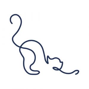 Tattwo.me - Tatouage temporaire pour adultes et enfants, 2 semaines, résistant à l'eau - chat en line art – Encre végétale - certificat cosmétique UE - (5X5 P0594). (Tattwo me, neuf)