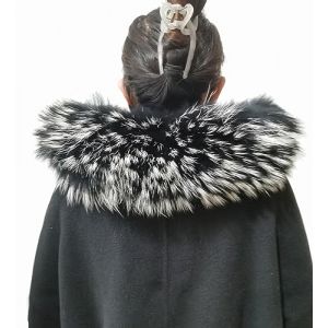 Adynice Col en fourrure v&eacute;ritable pour femme - &Eacute;charpe en fourrure - Col &agrave; capuche - Bavoir en fourrure pour homme - Col universel, lang60CM Breite18CM (friendship supermarket, neuf)