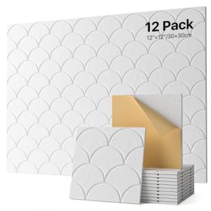 Soundsbay Lot de 12 panneaux acoustiques auto-adh&eacute;sifs en polyester pour isolation acoustique et d&eacute;coration murale 30 x 30 x 0,9 cm (Soundsbay, neuf)