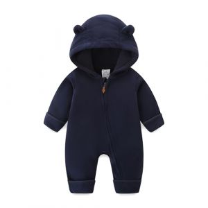 KIDDLETOWN B&eacute;b&eacute; Combinaisons polaire Barboteuses, Combinaison Une Pi&egrave;ce avec Capuche Gar&ccedil;on et Fille, combinaison de neige manteau d'Automne Hiver polaire, Nouveau-n&eacute; dessin anim&eacute; barboteuse 0-18 Mois (KIDDLETOWN, neuf)