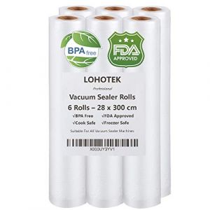Mise sous vide Sac sous vide alimentaire, Rouleaux d'emballage pour Machine sous vide 6 Packs 28cm x 300cm pour Économiseur de nourriture (iLoveShop, neuf)