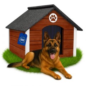 Outentin Niche pour Chien Ext&eacute;rieur Bois XL &ndash; Maison Chien Hiver Isol&eacute;e &ndash; Niche Chiens Jardin XL avec Toit Inclin&eacute; R&eacute;sistant &ndash; B&acirc;timent Stable et Design Moderne pour Grand Chiens &ndash; 103x90x70cm,Noix (Outentin, neuf)