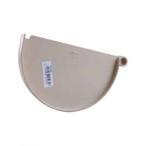 First Plast - Goutti&egrave;re PVC 33 demi-ronde - Fond de naissance pour goutti&egrave;res PVC 33 - sable - First Plast (Brico Concept, neuf)