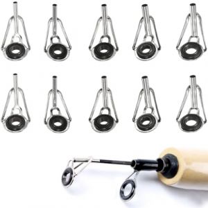 ZKGYUS 10 pcs anneau canne a peche,Guide Canne a Peche, Acier Inoxydable Réparation Canne à Pêche Kit Réparation Canne à Pêche Kit Réparation Anneaux Canne à Pêche (VLAD SHOP ADV, neuf)