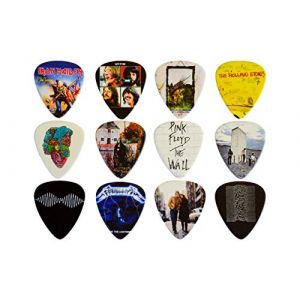 12 x Classic Albums Guitar Pick Set. Plectres de guitare pour chaque guitariste. Impression double face. Médiators pour guitare de 0,46, 0,71, 0,81, 0,88, 0,96 et 1,2 mm (Set 2) (Mighty Freedom, neuf)